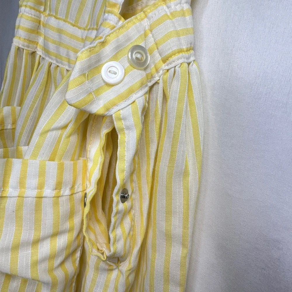 Vintage Yellow Striped Pinafore Apron Dress Womens S Future Nurses Club‎ Uniform